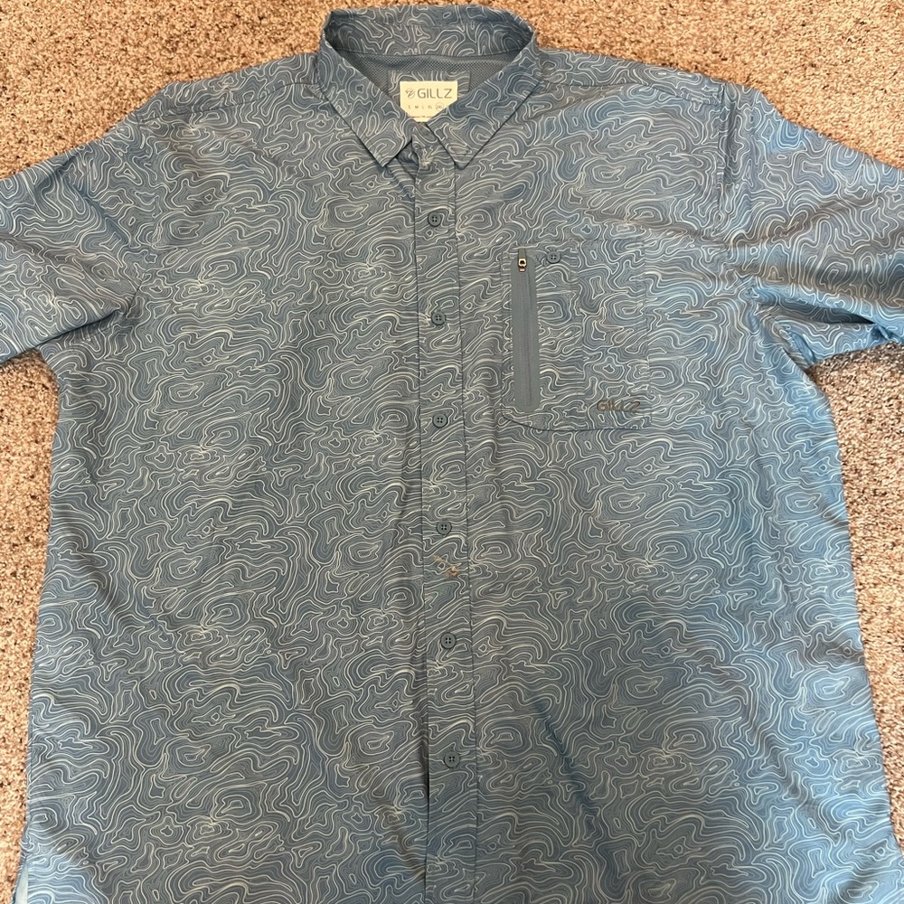 Blue Gillz men’s fishing button down